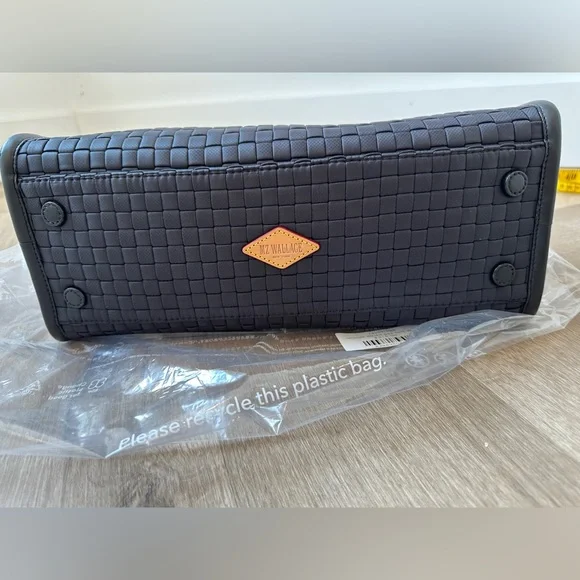 NWT MZ Wallace Black Medium Woven Box Tote. - Picture 6 of 16